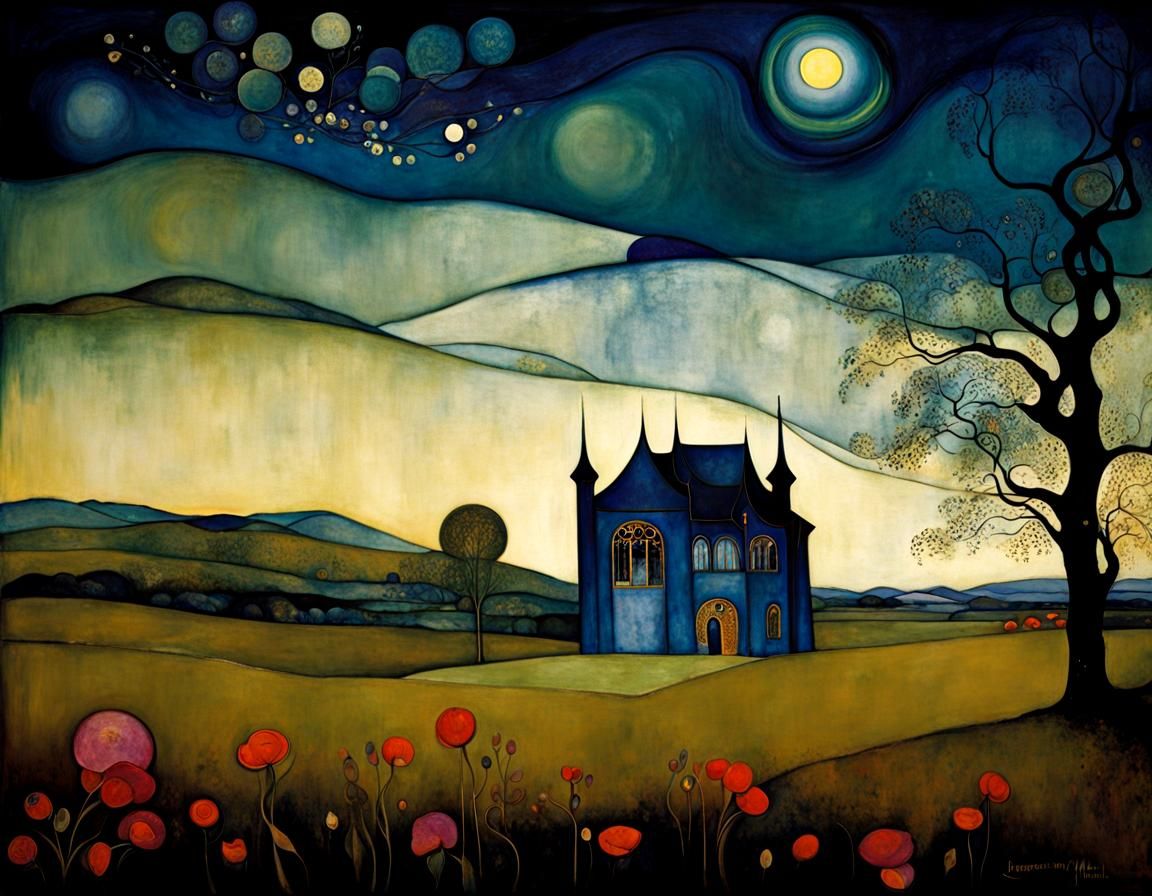 Noctilucent Landscape in Glasgow Style