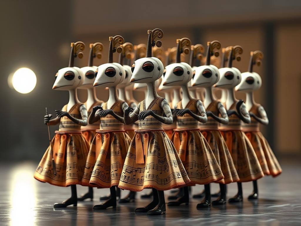 Musical Note Chorus Line in Greasepaint Style