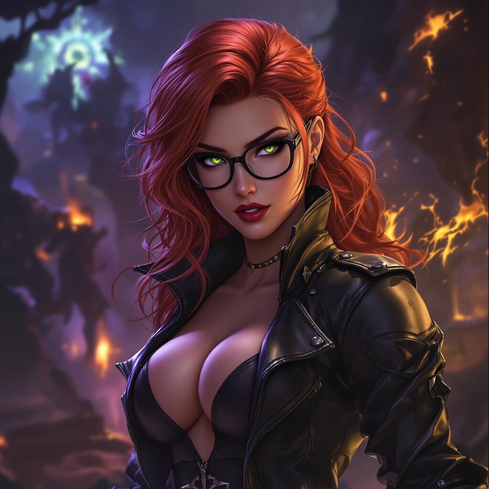 Red-Haired Heroine in Dark Fantasy Realm