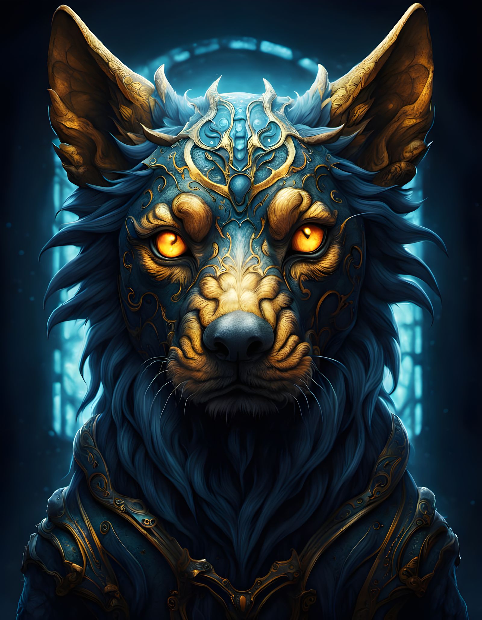 A Wise Female Cerberus with Human Traits