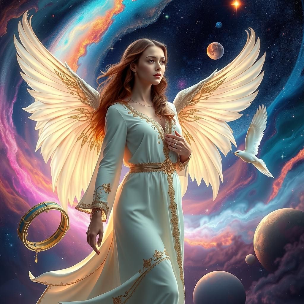 Celestial Angel of the Milky Way in Photorealistic Style