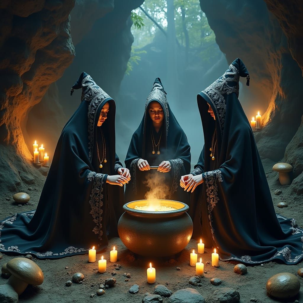 Witches' Coven in a Cave, Mystical Ambiance