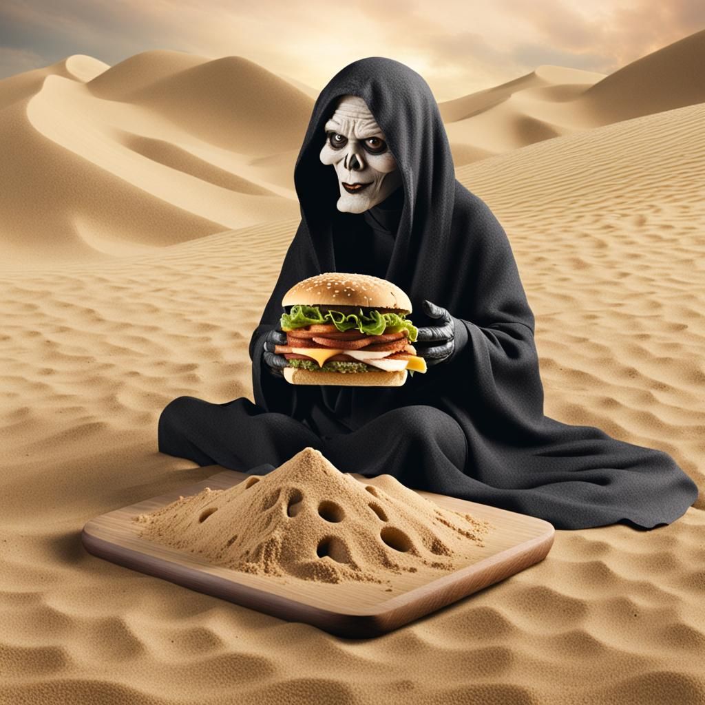 Sand Witch Enjoying a Sand Sandwich