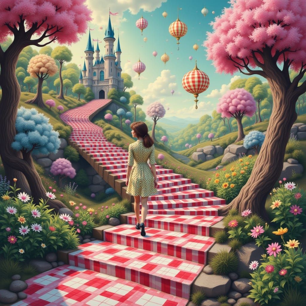 Gingham Stairway to a Fantasy World