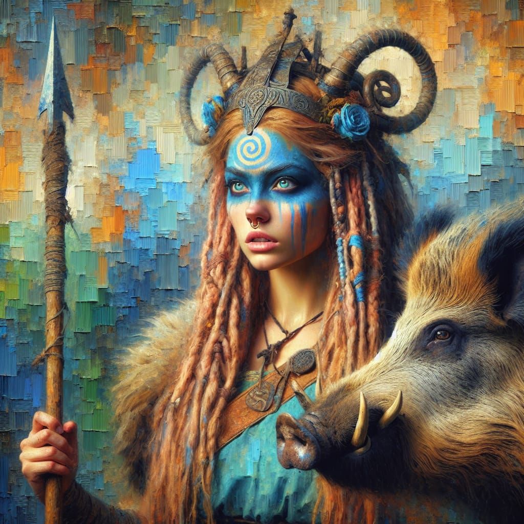 Arduinna: Gallo-Celtic Goddess in Impasto Style