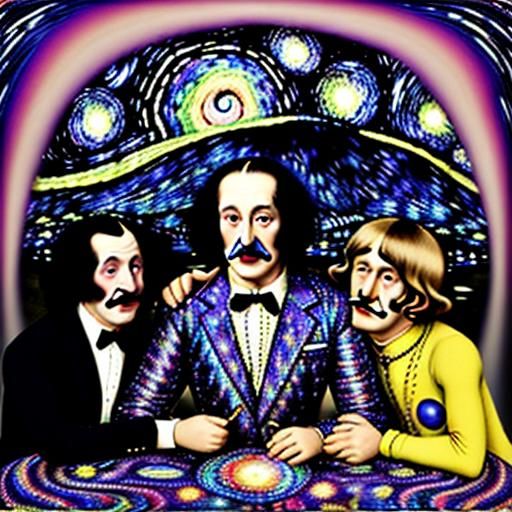 The three stooges psychedelic starry night sparkle. ✨ Dali Salvador