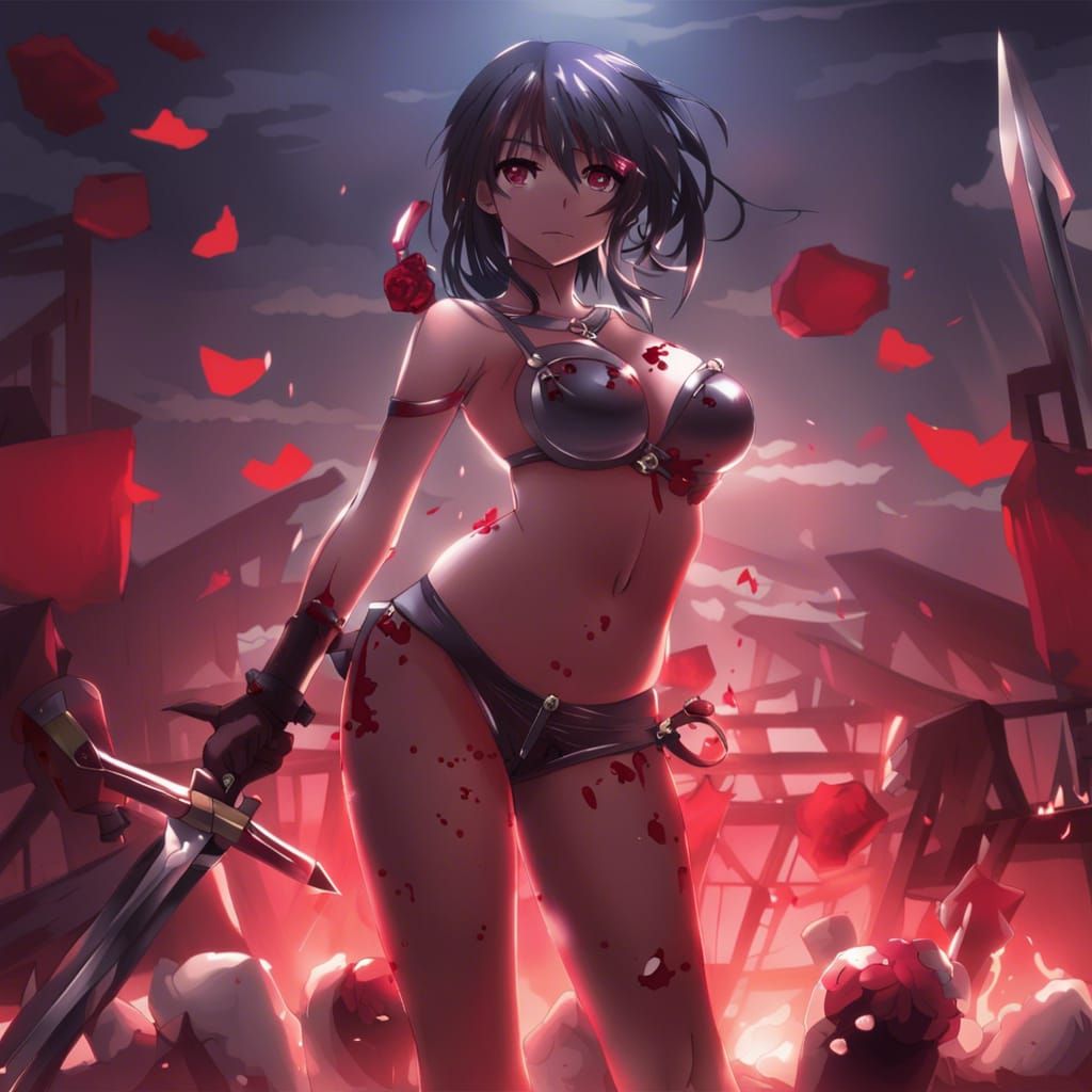 Anime-Style Sacrifice Dance with Sword