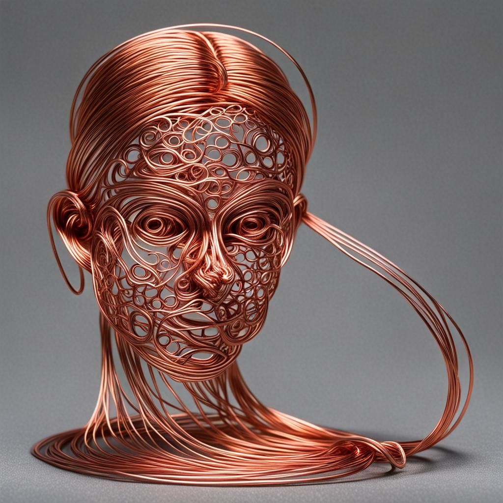 Copper Wire Nymph Sculpture