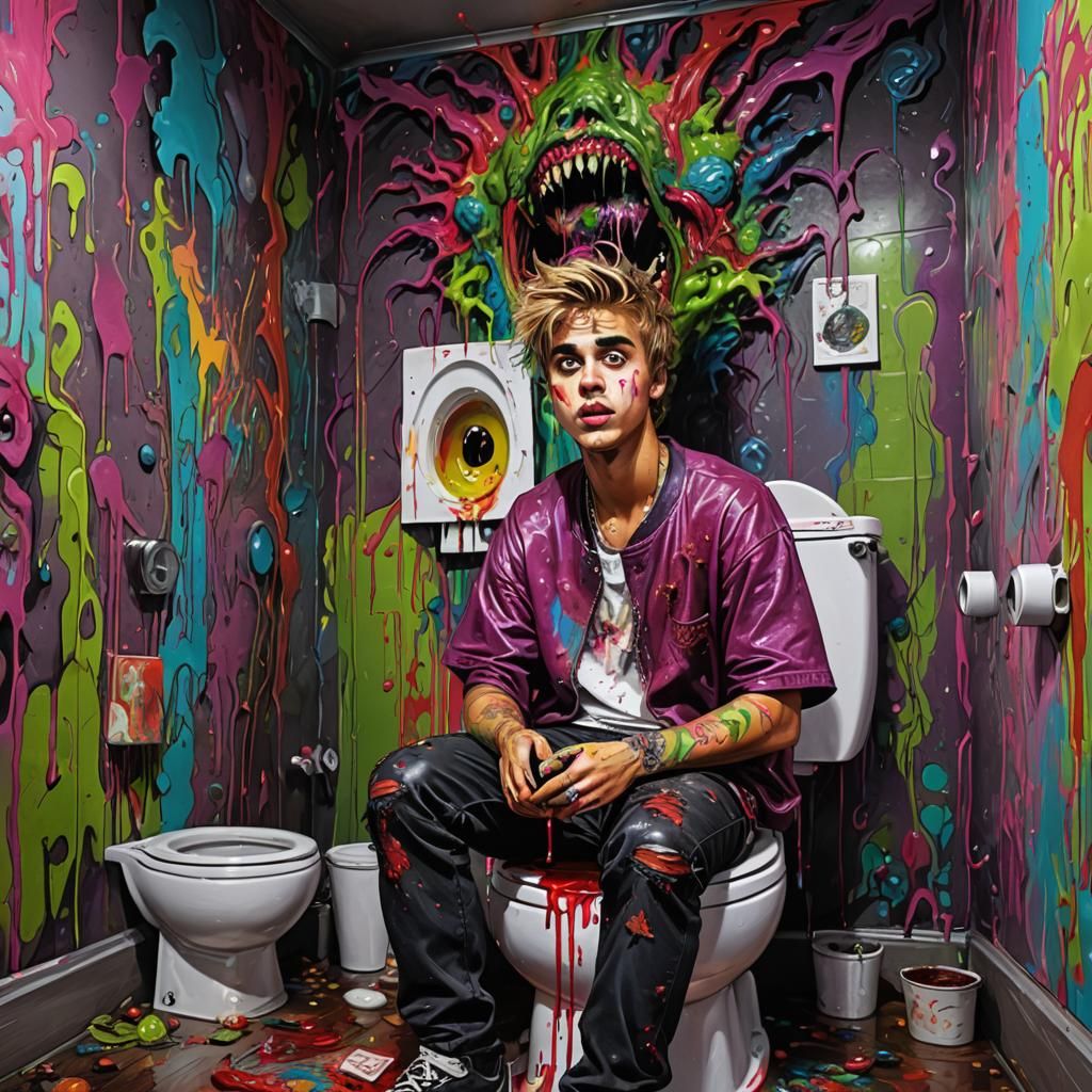 Zombie on Toilet: Ayahuasca Psychedelic Art