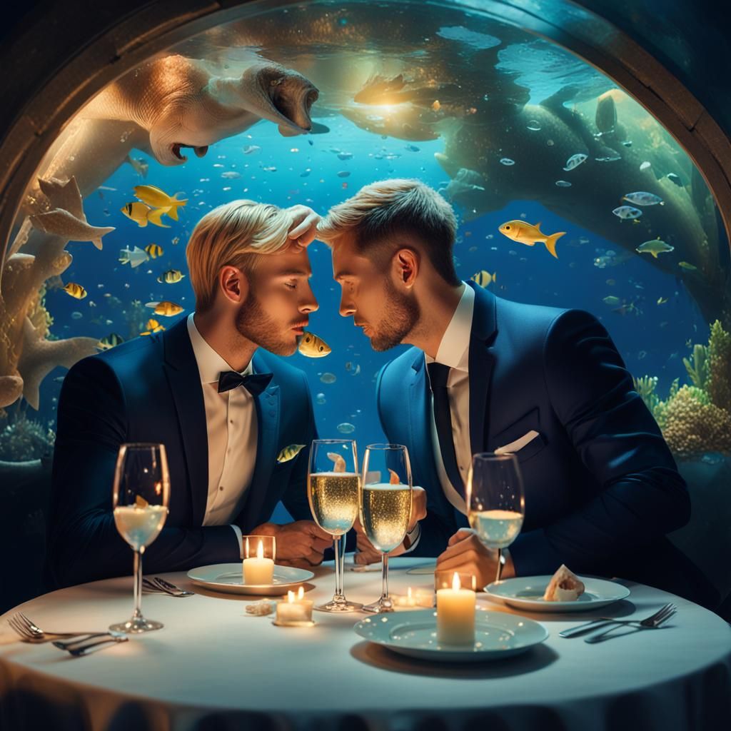 Romantic Underwater Dinner for Two in 4K