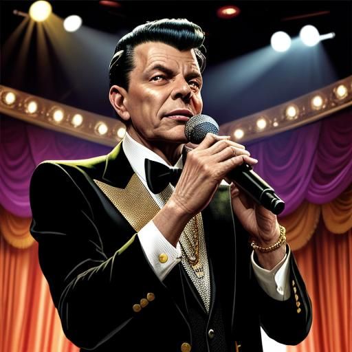 Comedian Performs Vegas Nightclub Routine as Vivid Oil Paint...