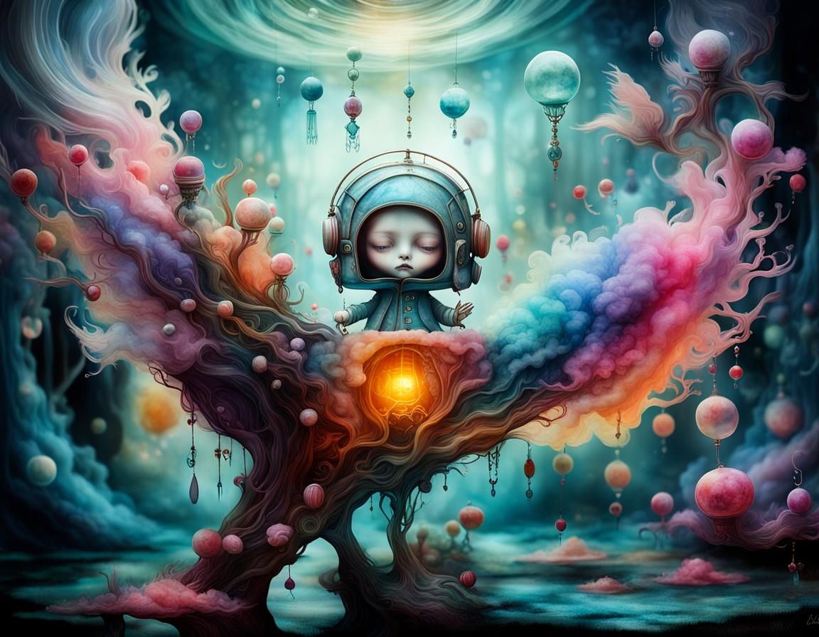 Surreal Dreamscape of Deformed Beings in Alcohol Ink