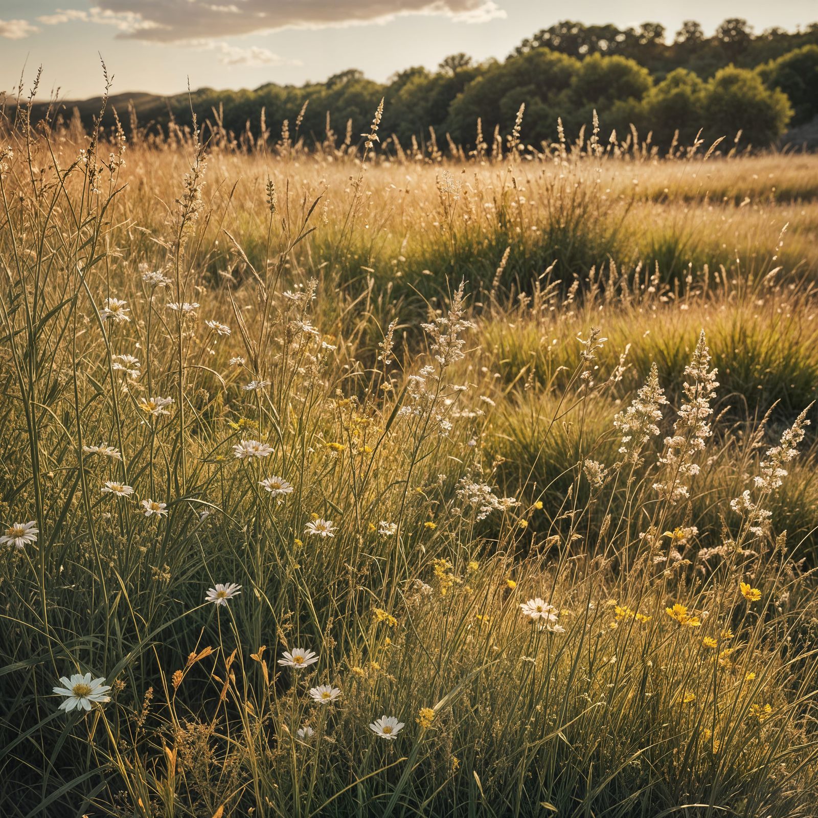 Sky Through Grasses: Cinematic Film Still