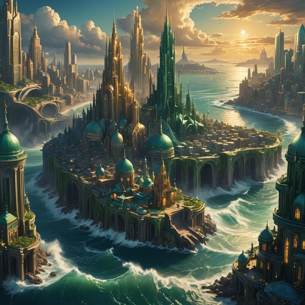 Oceanic Metropolis: A Fantastical Cityscape