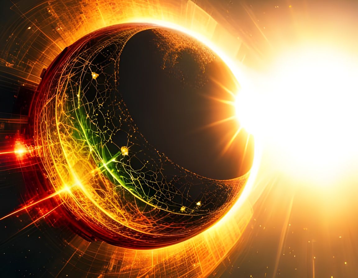 Solar CME in Hyperrealist Style with Volumetric Lighting