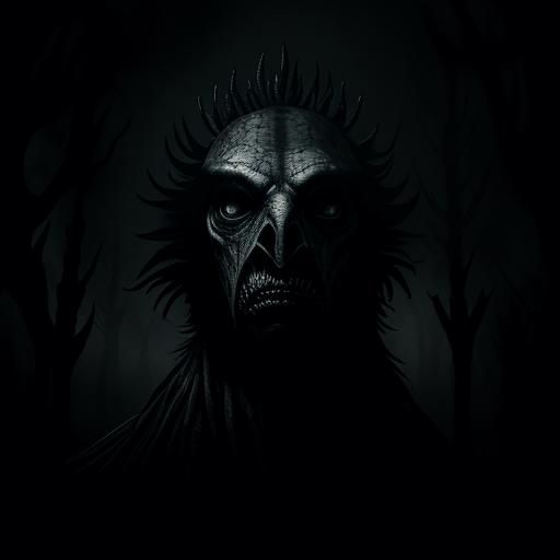 Monstrous Turkey in Ominous Monochrome Forest