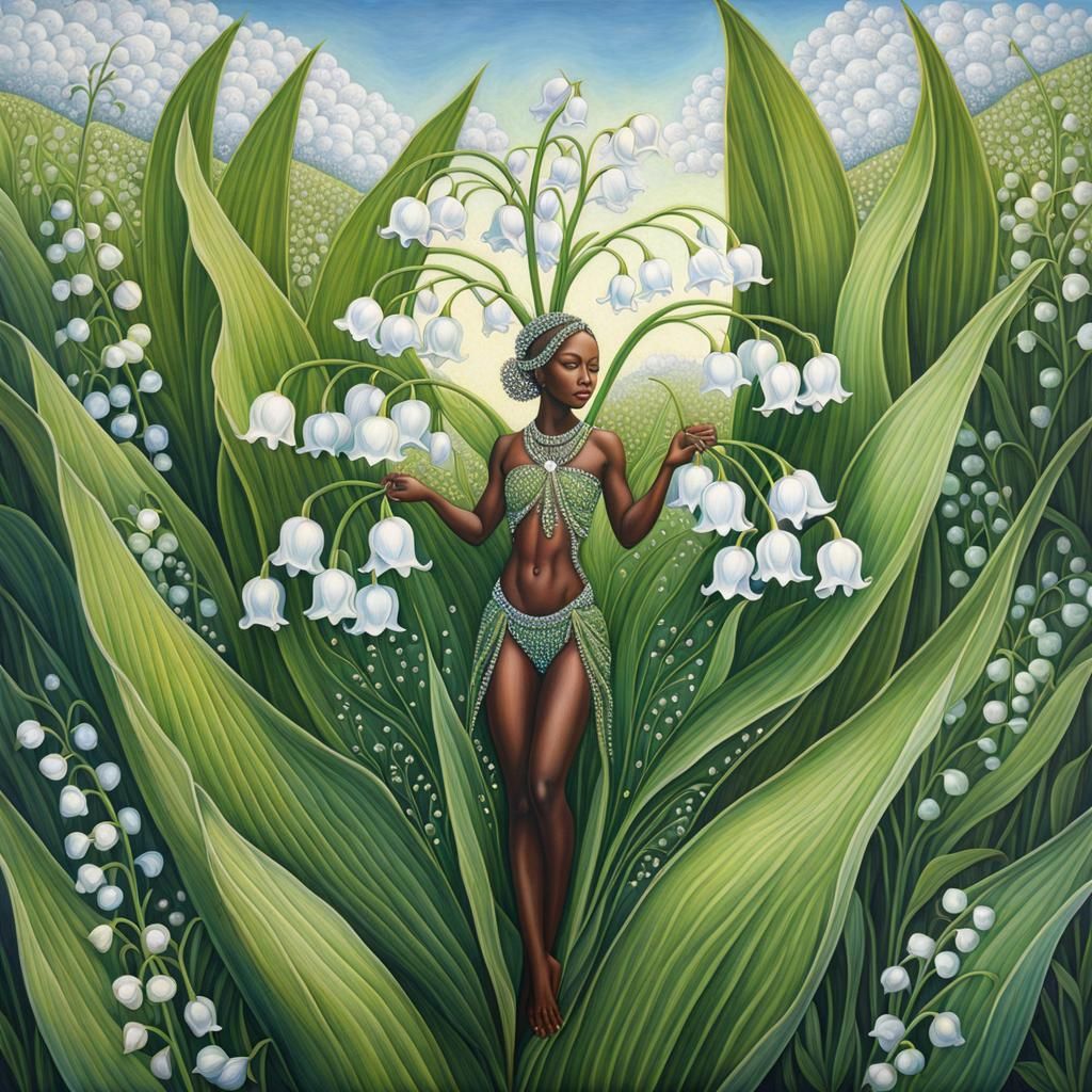 Crystal Lily of the Valley Field: Visionary Art