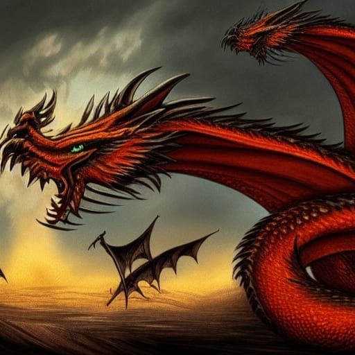 Majestic Dragon in Mythical Flight