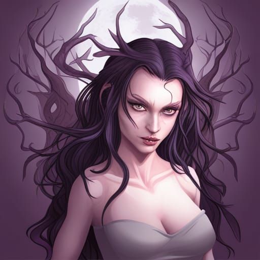 Gothic Noir Princess in Enchanted Forest