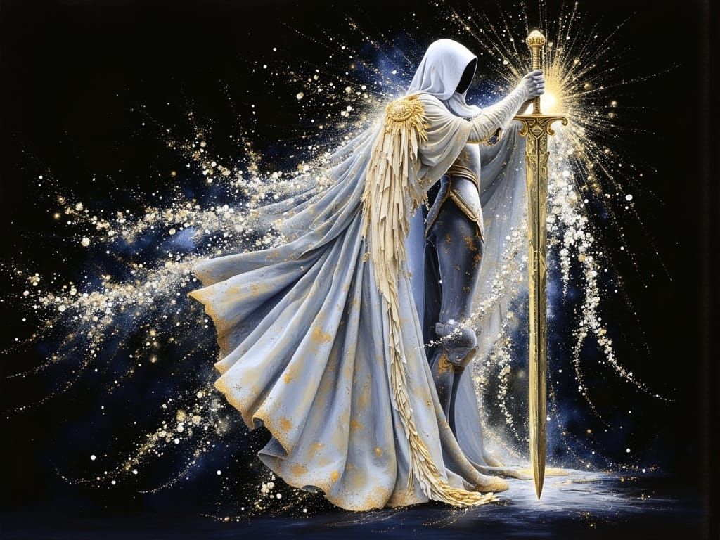 Majestic Angel Warrior in Gothic Armor