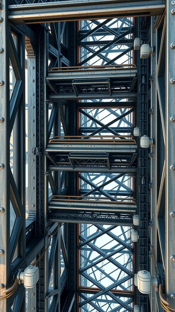 Industrial Futurism: Metallic Latticework in Cel-Shaded Styl...