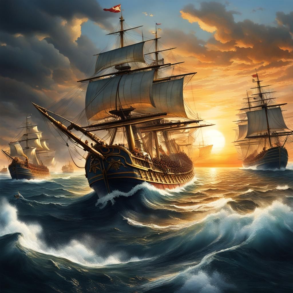 Battle of Actium: Roman Navy at Sunset