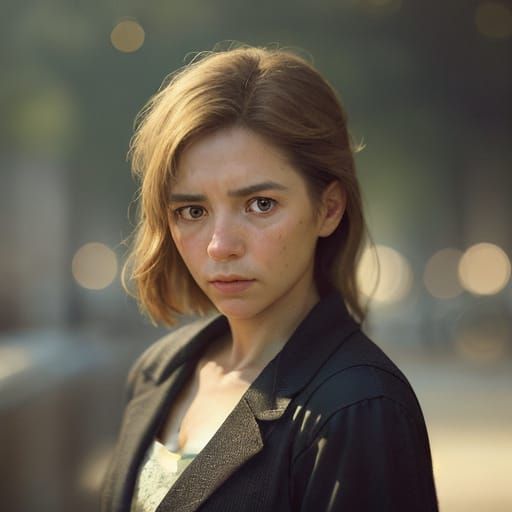 Ethereal Moment of Realization in Warm Nostalgic Scene