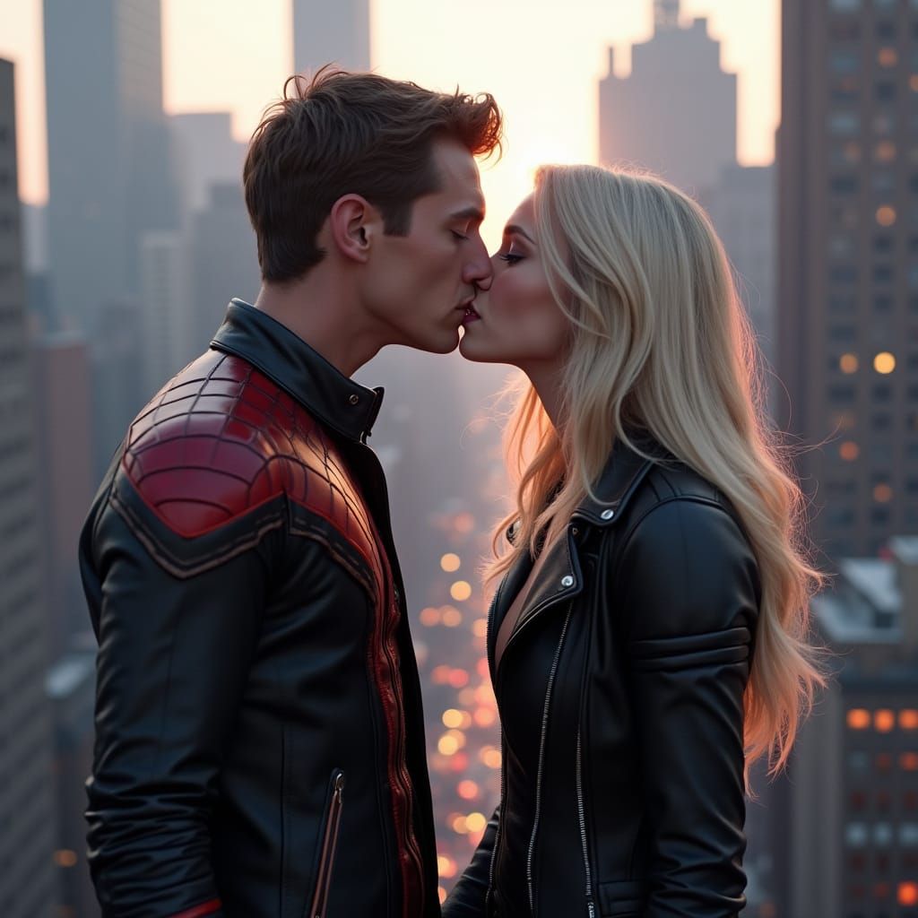 Rooftop Kiss as Detailed Matte Painting