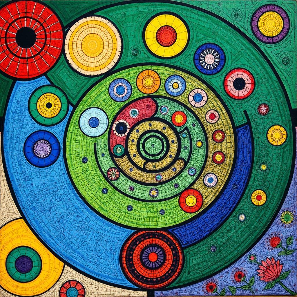 Abstract Spiral Forms in Hundertwasser Style