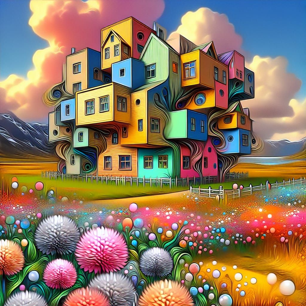 Manga House in Lofoten Islands as Fantasy Art