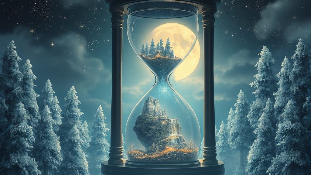 Sandman's Hourglass: A Twilight Dreamscape in Fantasy Art