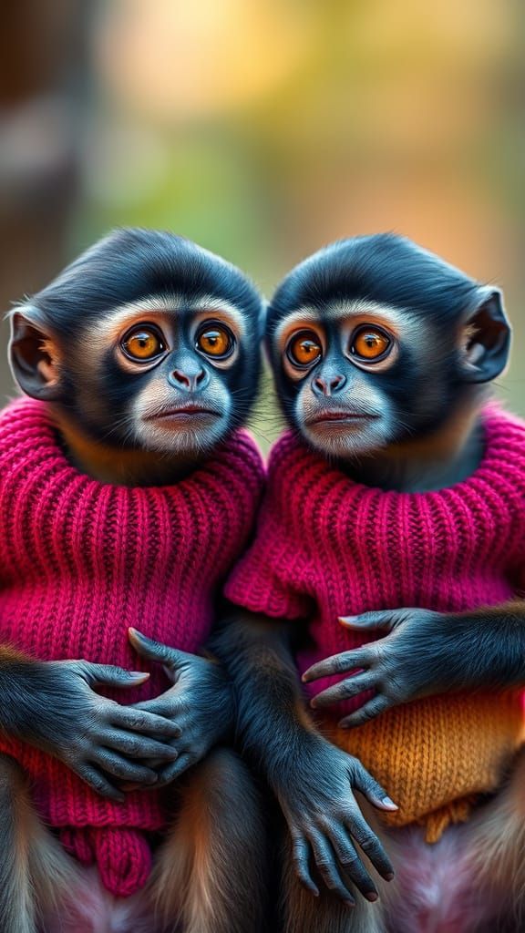 Close-up of two capuchin cebus species white fronted shyly s...