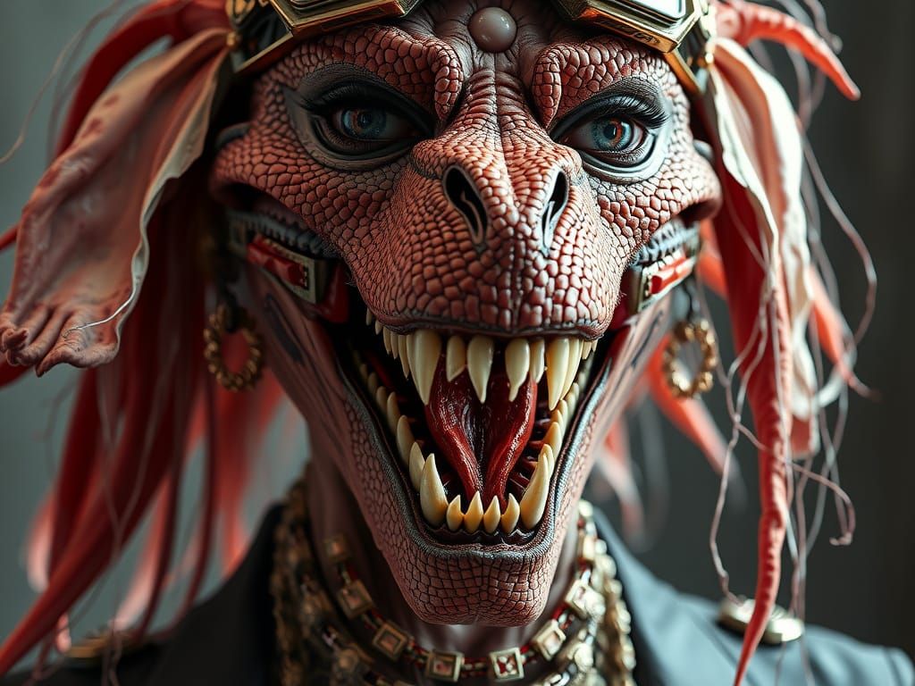 Glamorous Avant-Garde Cyberpunk Woman