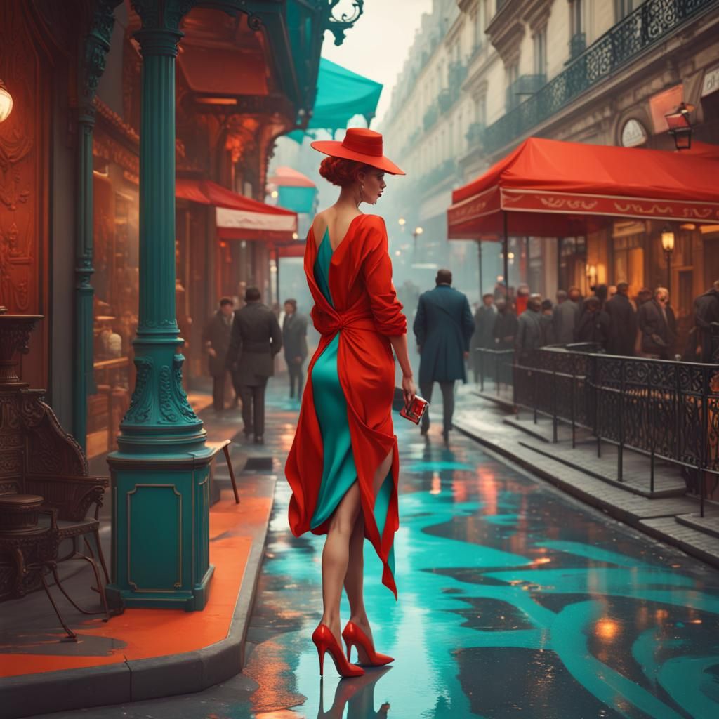 Lady in Red: Parisian Concept Art