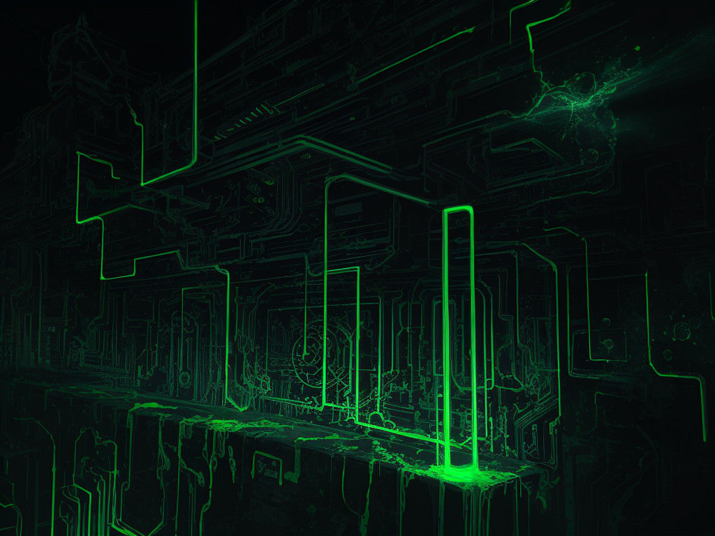 Cyberpunk Wall of Futuristic Machinery