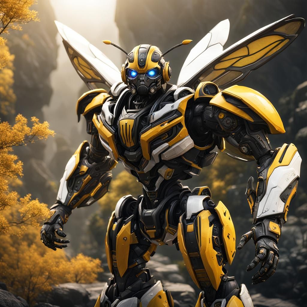 Fantastical Bumblebee with Contrasting Color Scheme