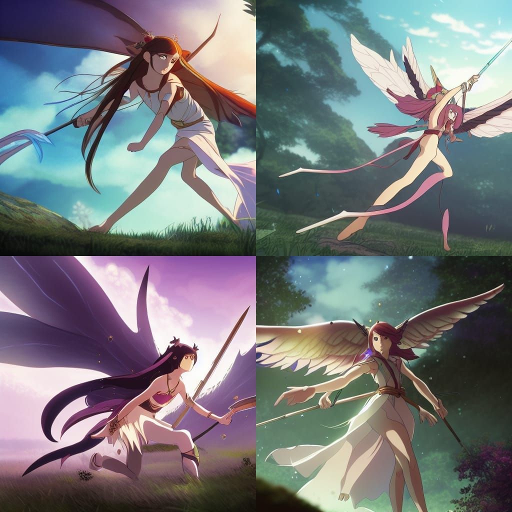 Elven Princess Battles in Anime Style