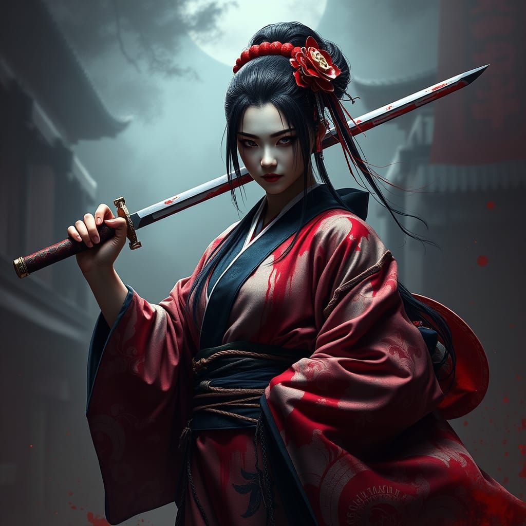 Geisha Assassin Triumphs in Dark Fantasy Scene