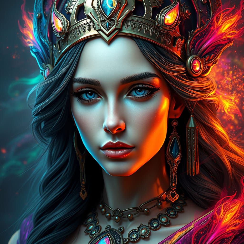 Goddess Sophia in Triadic Colors Concept Art