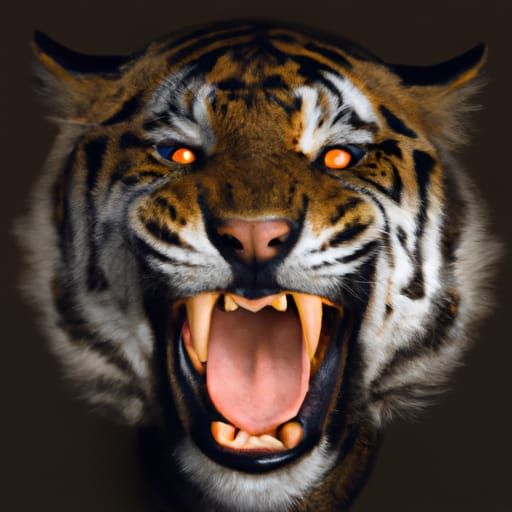Roaring Tiger Portrait in Photography Style