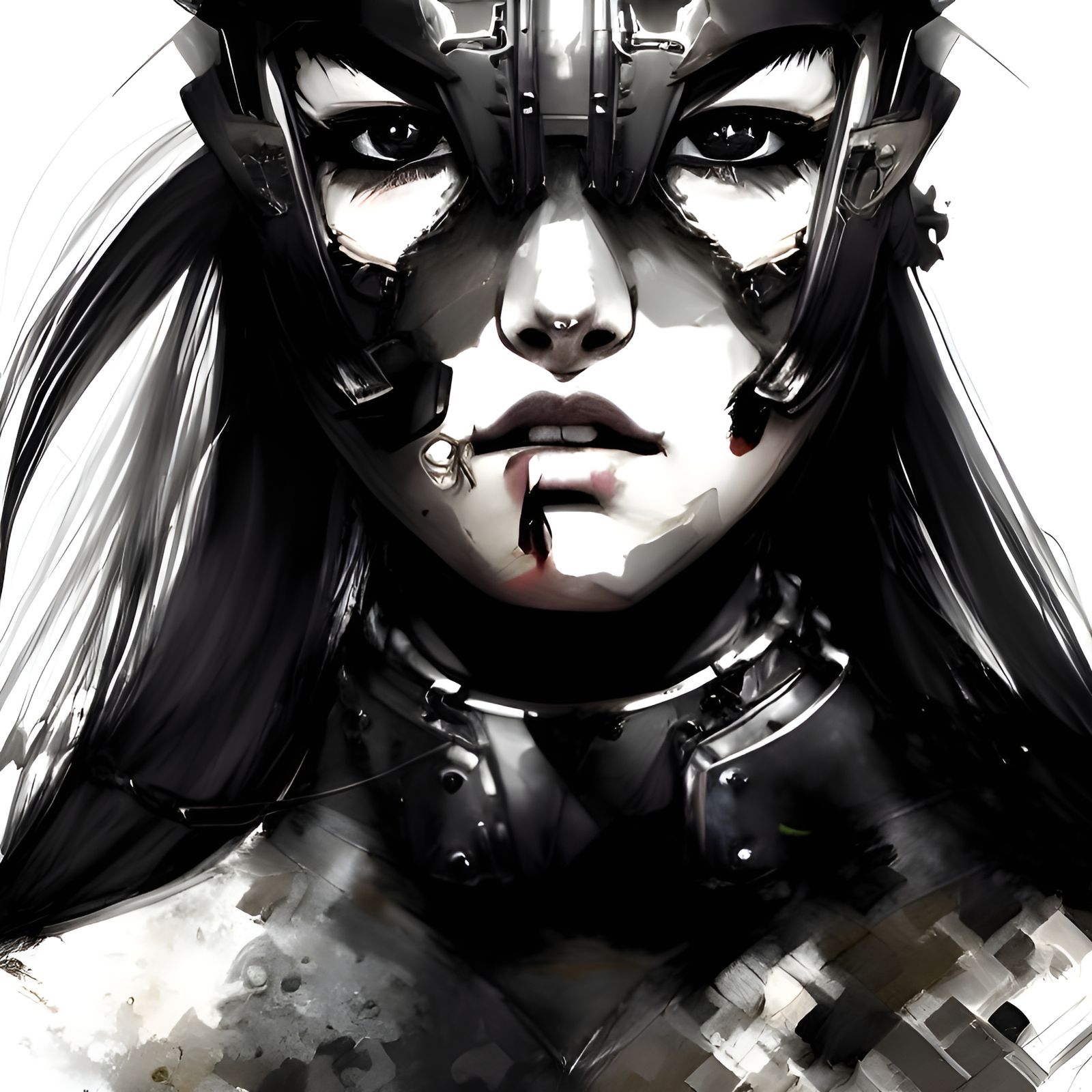 Armored Anime Girl in Yoji Shinkawa Style