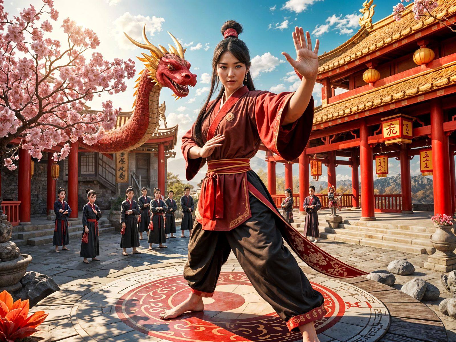 Mulan as a Dynamic Martial Arts Instructor in Ancient Chines...