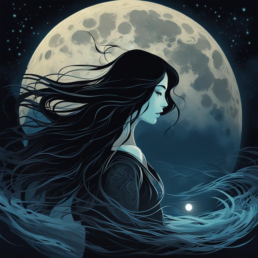 Enigmatic Aquarius Woman in Dramatic Cinematic Lighting