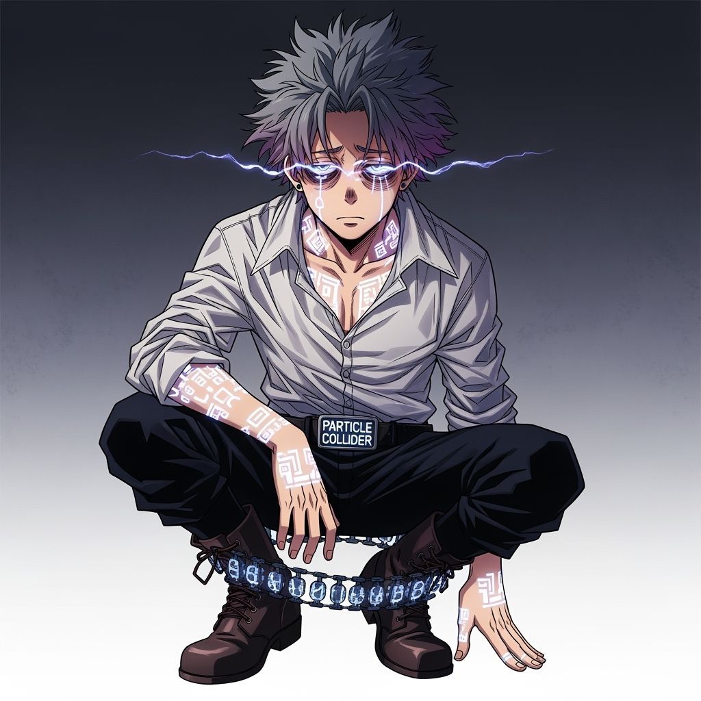 Anime Portrait of a Young Man with Ombre Hair