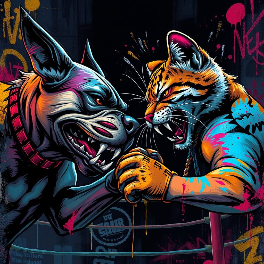 Gritty Urban Boxing Arena Scene