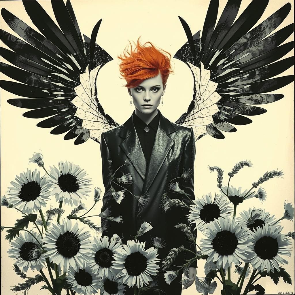 Ethereal Woman in Dandelion Dreamscape, Infrared Photography