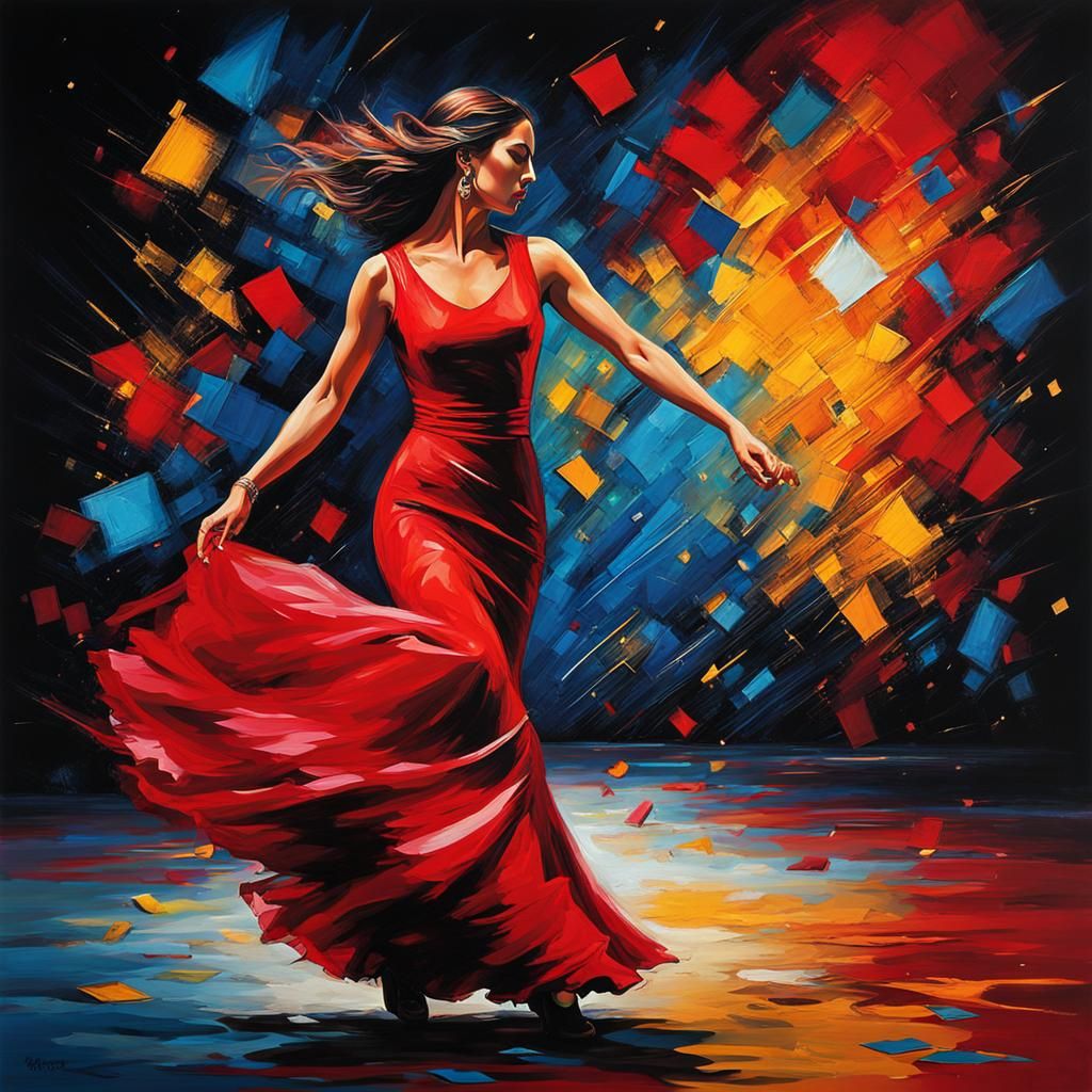 Expressive Tango Dancer Shows Sadness in Dramatic Portrait