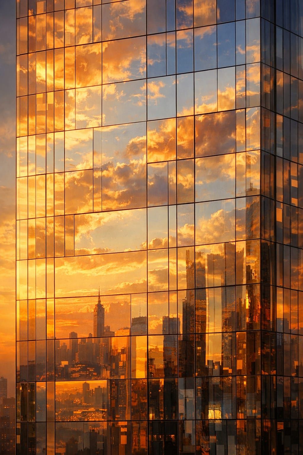 Glass Building Reflections at Golden Hour