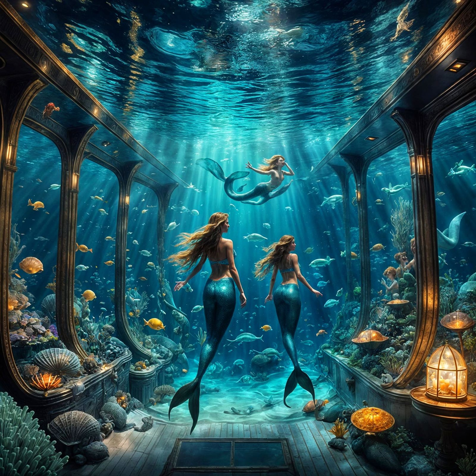 Luxurious Mermaids in Sunken Ocean Liner