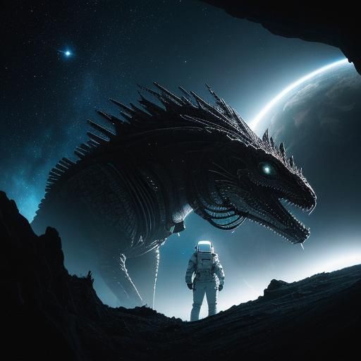 Spaceman's Amazement at Alien World